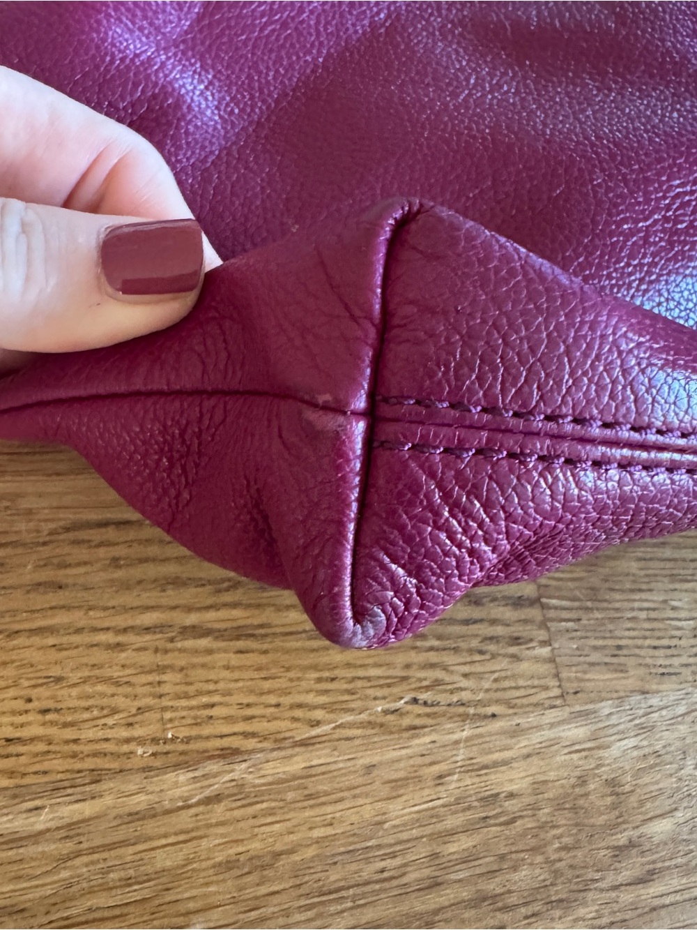 Fossil Kinley Crossbody Bag Wine/Fig Leather Suede - Picture 12 of 12